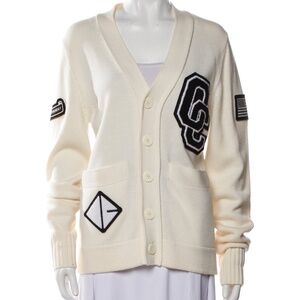 EUC Opening Ceremony Button Down Cardigan Cream & Black Size Med $400 Retail